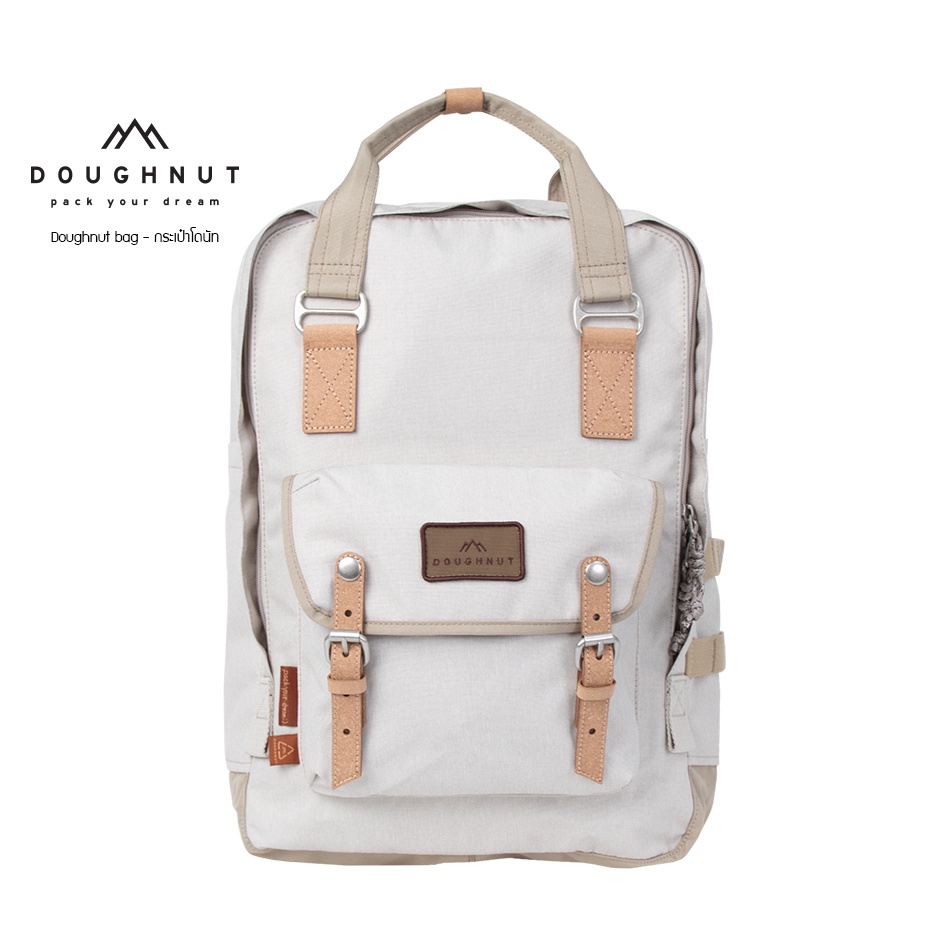 DOUGHNUT BAG X Fo Fellow : Macaroon Large Happy Camper Series : IVORY กระเป๋าสะพายหลัง (รหัสสินค้า 09613 )