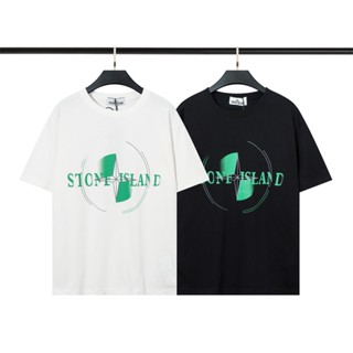 เสื้อยืดแขนสั้นลําลอง ผ้าฝ้าย พิมพ์ลาย Street Fashion STONE545ISLAND สําหรับผู้ชาย และผู้หญิง