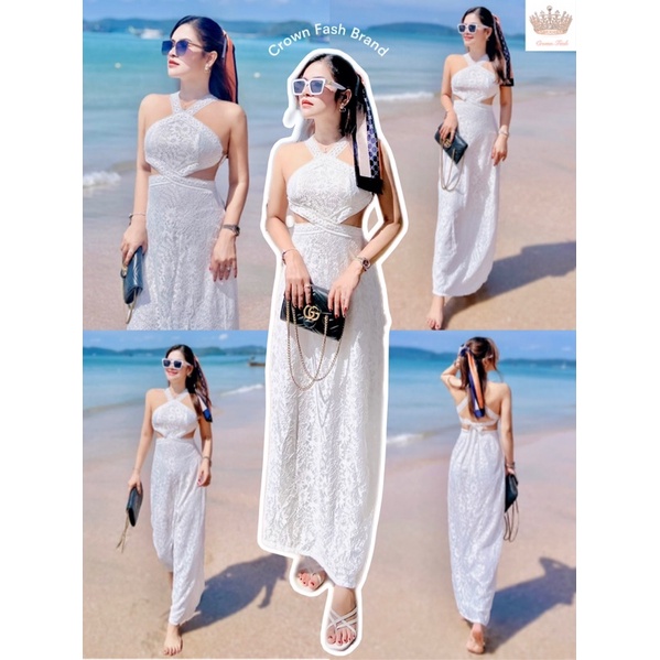 เดรสลูกไม้สุดหรู #ชุดขาว #ชุดออกงาน #พรีเวดดิ้ง #ดินเนอร์ #ลูกไม้ #ทะเล #คาเฟ่ #ภูเขา #เปิดหลัง #เดรสคล้องคอ #รุ่นใหม่