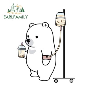 Earlfamily สติกเกอร์ ลายการ์ตูนสัตว์น่ารัก 13 ซม. x 10.1 ซม. สําหรับติดตกแต่งกระจกรถยนต์