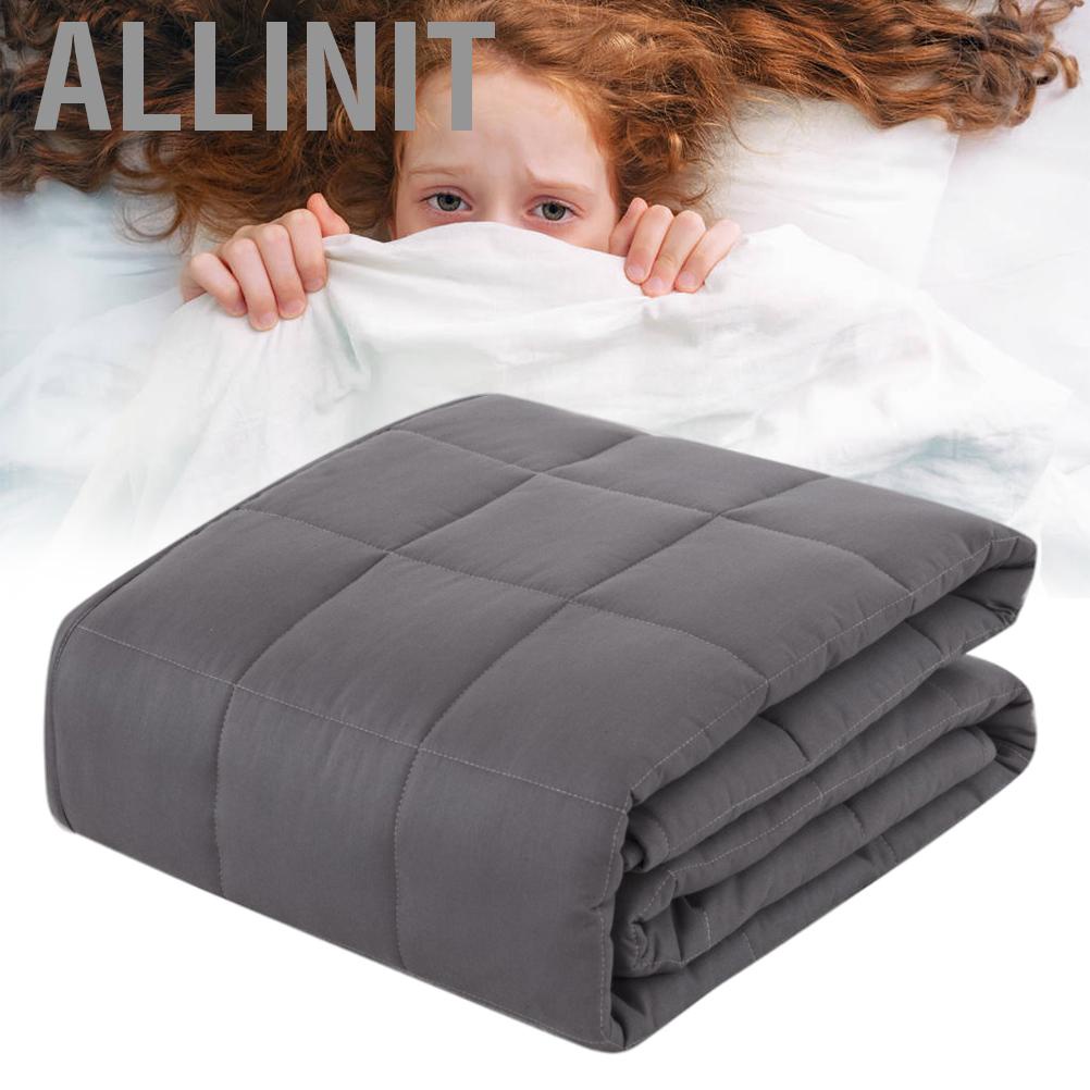 Allinit Heavy Blanket Against Sleep Disorders and Stress for Adults Children Weighted with Glass Bea