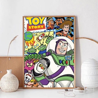 [พร้อมส่ง] ภาพวาดสีน้ํามัน รูปการ์ตูน Toy Story Buzz Lightyear เพ้นท์มือ diy สําหรับเด็ก 1,000 ชิ้น