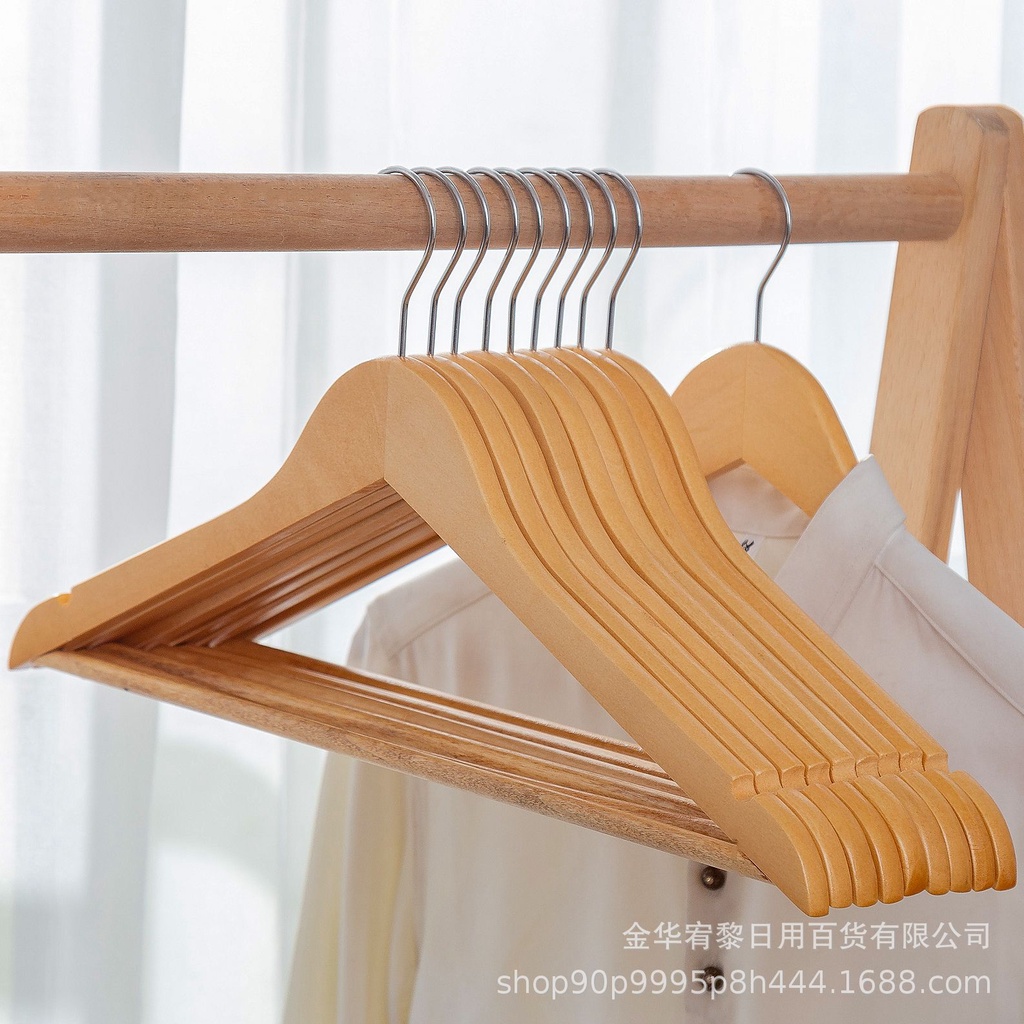 Wooden Coat Hanger Non Slip Clothes Hanging Rack 360 Degree Rotation Suit Hangers for Home