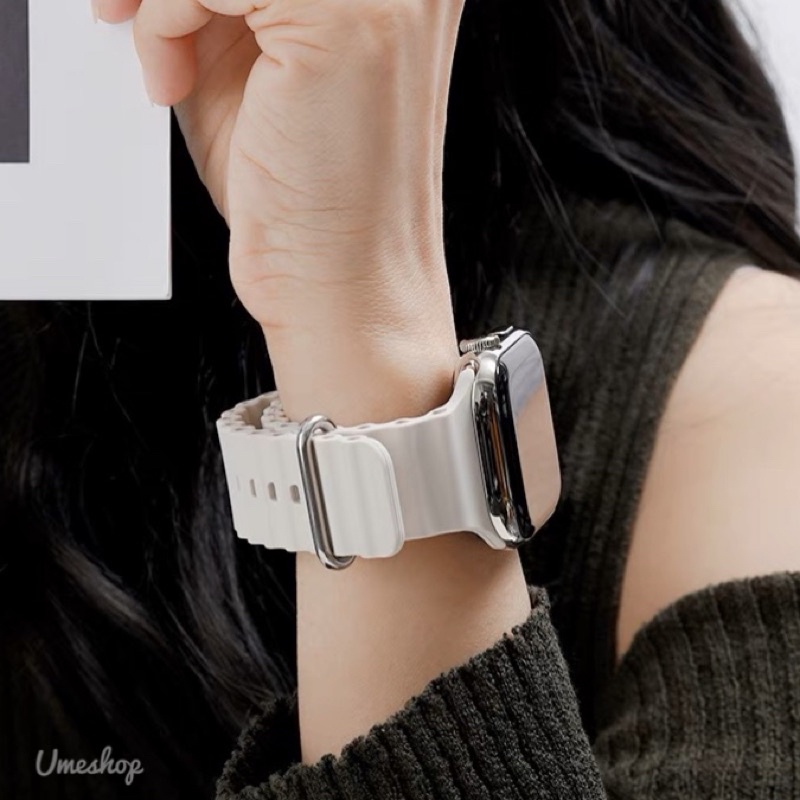 UTสาย smart watch สายสําหรับ Watch11 10 9  8 ultra 7 Se 6 5 4 สาย 38mm. 44mm 45mm.38mm.42mm 46mm 49mm ยาง M