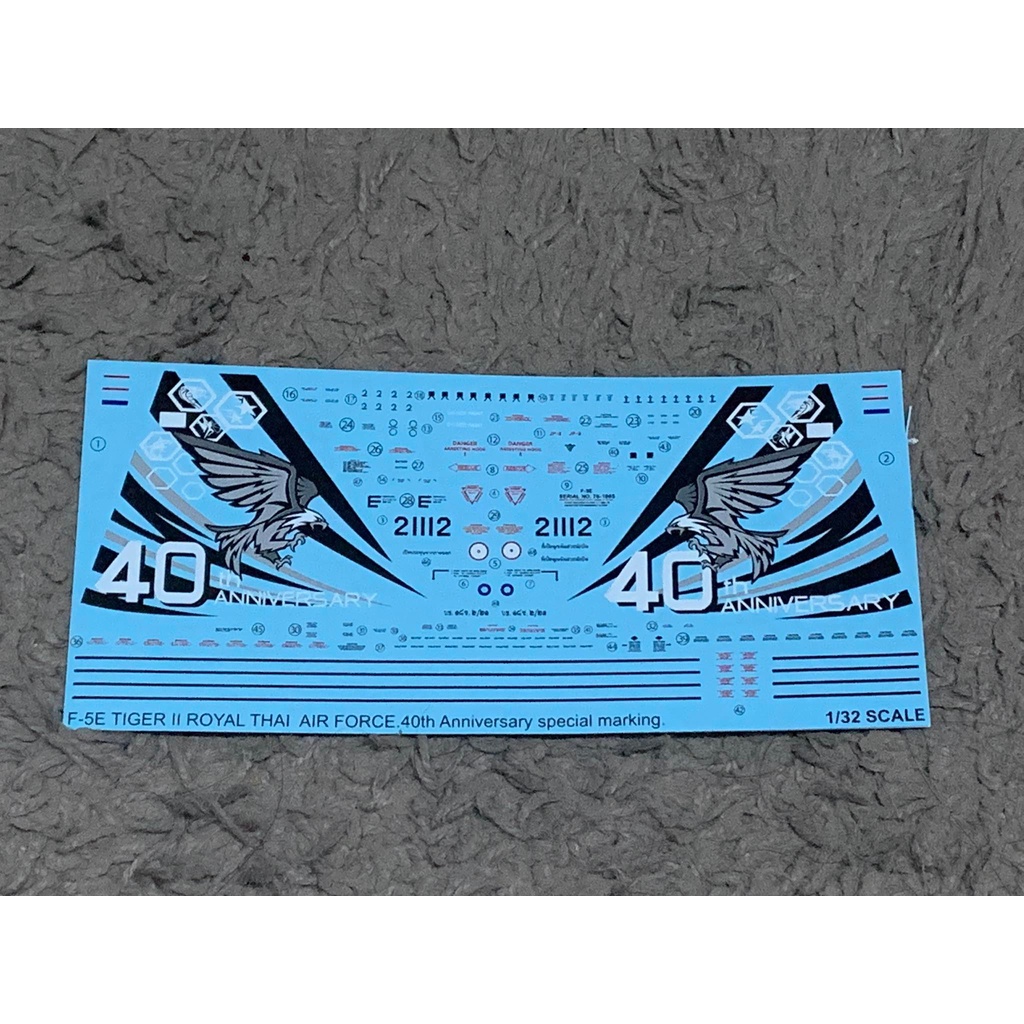 รูปลอกน้ำ DECAL VEHA สเกล 1/32 SPECIAL MARKING 40th ANNIVERSARY F-5T TIGRIS “LOW Vis” ราคา ถูกที่สุด ดีลบีเคเค แกลเลอรีภาพที่ 2