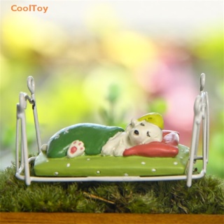 Cooltoy โมเดลเตียงเหล็ก รูปการ์ตูนสุนัข ขนาดเล็ก 1:12 สไตล์ยุโรป สําหรับตกแต่งบ้านตุ๊กตา