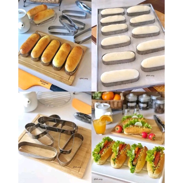 แม่พิมพ์เค้ก Eclair / แหวนขนมปัง Eclair สแตนเลส