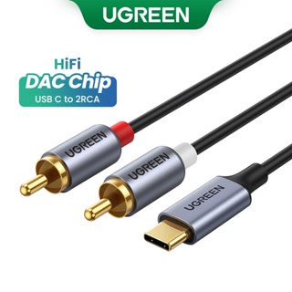 UGREEN Usb C To 2 Rca อะแดปเตอร์สายเคเบิ้ลเสียง Type-C To Rca สายแจ็คเสียงเข้ากันได้กับเครื่องขยายเสียงโฮมเธียเตอร์ Dvd Tv