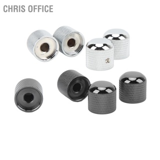 Chris office 4Pcs Guitar Tone Volume Knob Professional Metal Potentiometer Hat Cap อุปกรณ์เสริมพร้อมไขควงสล็อต