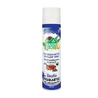 สเปรย์ไล่แมลงสาบ มด และแมลงวัน หัวฉีดรุ่นพิเศษ สูตรธรรมชาติ Green House Cockroach Ant Fly Repellent Spray 300 ml