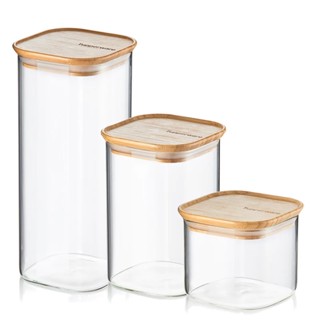 Tupperware รุ่น Glass &amp; Bamboo Storage Jar