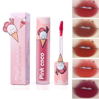 Pink Coco ลิปสติก ลิปกลอส เนื้อแมตต์ กันน้ํา ติดทนนาน