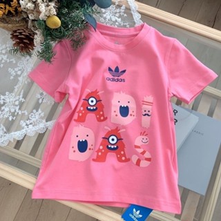 2022 Summer New Style Fashion Korean Version Fashionable Childrens Clothing Six-Color Letter Little Monster T-Shir_05