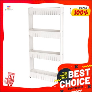 4 ชั้นวางของแคบ 4 ชั้น STACKO LE54411B 54.5x13x72.5 ซม. สีขาว4 TIER PLASTIC SHELVES STACKO LE54411B 54.5X13X103CM WHITE