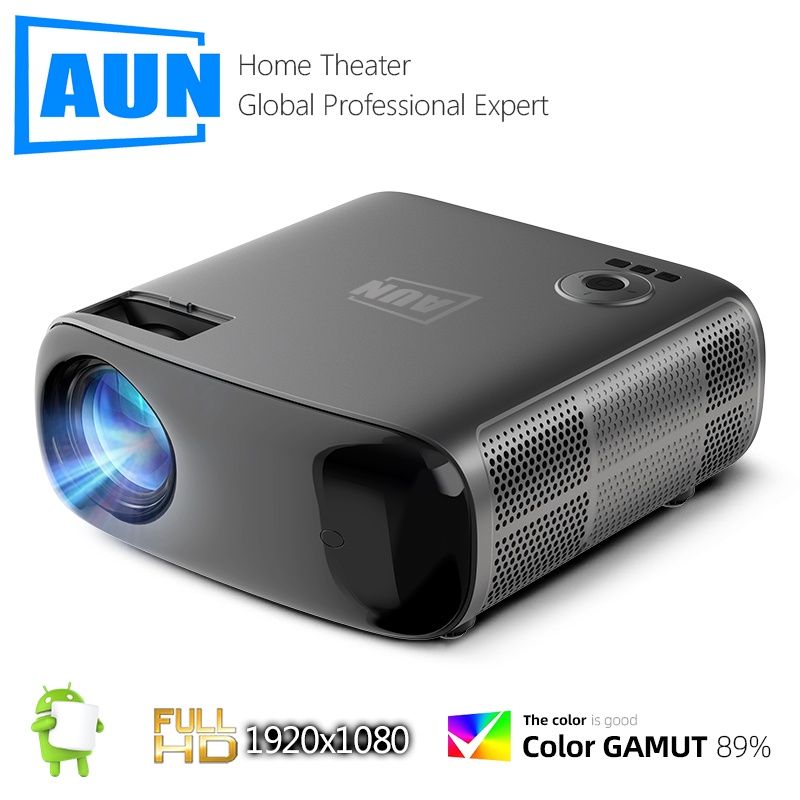 AUN AKEY9S 4K Projector Full HD 1080P Android 9 LED Home Theater Video ...