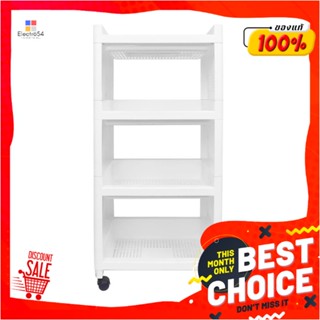 4-TIER ชั้นวางของ 4 ชั้น มีล้อ STACKO IVA 29.5X36X77 ซม. สีขาว4-TIER UTILITY CART STACKO IVA 29.5X36X77CM WHITE