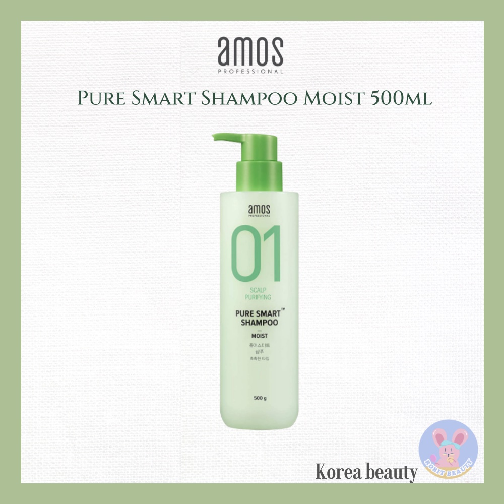 [AMOS] Pure Smart Shampoo Moist 500ml hair loss / anti hair loss / hair loss serum / amos / amos shampoo / amos professional / amos professional shampoo