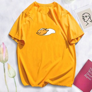 เสื้อคู่รัก เสื้อยืดวินเทจ GUDETAMA การออกแบบพิมพ์ไข่เสื้อยืดผ้าฝ้าย unisex COD ขนาดเอเชีย u*O Tee_07