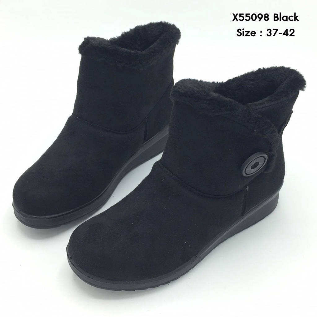 OXXO รองเท้าบูท บูทลุยหิมะ  หนังกลับ ด้านในบุผ้าขนใส่แล้วอุ่นมาก พี้นกันลื่น X55098