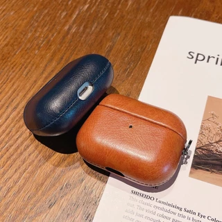 High-end หนังน้ํามันสําหรับ Airpods Pro2 3 Airpods 3rd 4 2 1 หูฟังบลูทูธพร้อมหัวเข็มขัดโลหะ