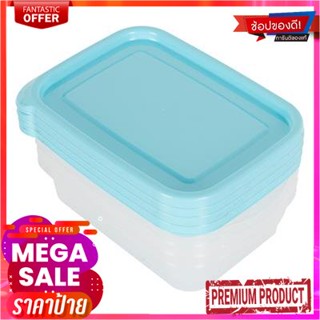 กล่องอาหารทรงเหลี่ยม Chef Box MICRON WARE รุ่น JCP-6072 ขนาด 600 มล. (แพ็ค 4 ใบ) สีฟ้าSquare Food Box Chef Box MICRON WA