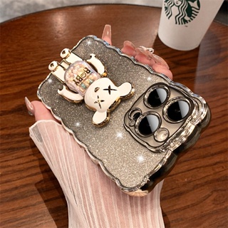 เคสโทรศัพ iPhone 14 13 12 11 Pro MAX Plus case เคสไอโฟน 11 12 13 14 pormax ท์มือถือ แบบนิ่ม ลายหมี Violent ประดับกากเพชร หรูหรา สําหรับ iP 11 12 13 14 Pro Max 14 Plus