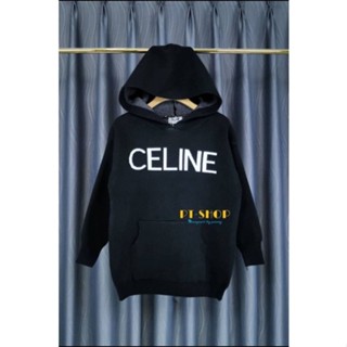 Celine Hoodie Lisa 🔥🔥🔥งานไหมพรม ทอ logo 🖤 แบรนด์ Celine งานPremium ทรงสวย เนื้อผ้านุ่มเนื้อเนียนละมุน สวยเทพ ชน shop