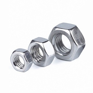 ZINC. HEX NUT หัวน็อตมิลชุบขาว