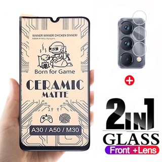 2 in 1 กระจกนิรภัยเซรามิก ผิวด้าน กันรอยหน้าจอ แบบเต็มจอ สําหรับ Realme C53 C55 C35 C33 C30s C30 C25 C17 GT Neo 3T 3 2 Narzo 50 Pro 5G