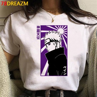 เสื้อยืดลําลอง แขนสั้น พิมพ์ลาย Naruto Akatsuki แฟชั่นฤดูร้อน สไตล์วินเทจ สําหรับผู้ชาย_07