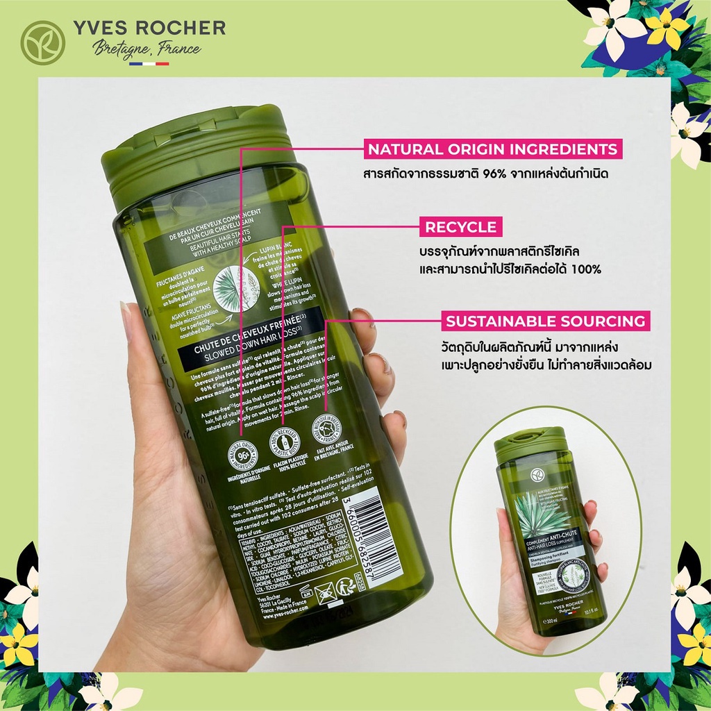 Yves Rocher BHC Anti Hair Loss Shampoo 300ml &amp; conditioner 200ml