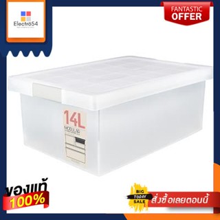 กล่องอเนกประสงค์พร้อมฝาล็อก JCJ รุ่น 5222 ขนาด 14 ลิตร สีขาวMulti-purpose box with lock lid JCJ model 5222 size 14 liter