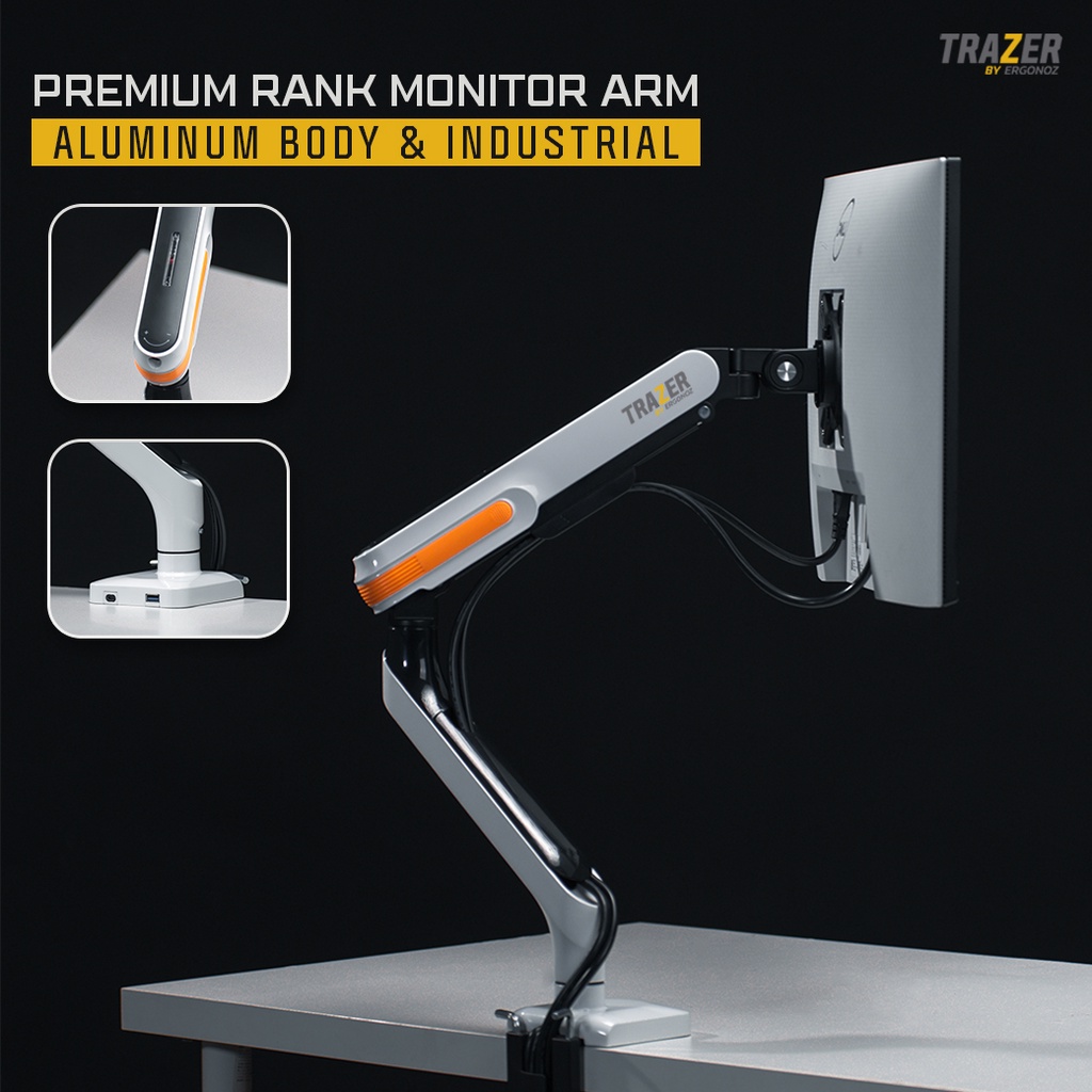 ERGONOZ ของแท้ 100% แขนจับจอ ขาตั้งจอคอมพิวเตอร์ Monitor Arm รุ่น TRAZER สำหรับหน้าจอ 17 - 32 นิ้ว