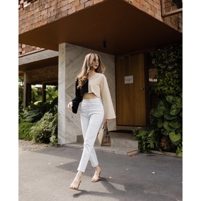 Wara_Official two tone top cardigan