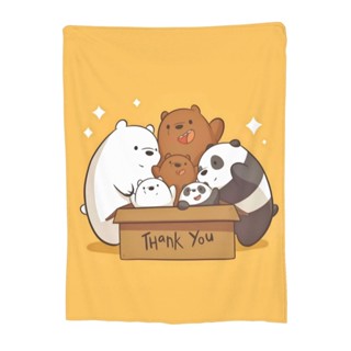 We Bare Bears ผ้าห่ม ผ้าสักหลาด ขนแกะไมโคร นุ่มพิเศษ สําหรับเตียงนอน โซฟา เครื่องปรับอากาศ