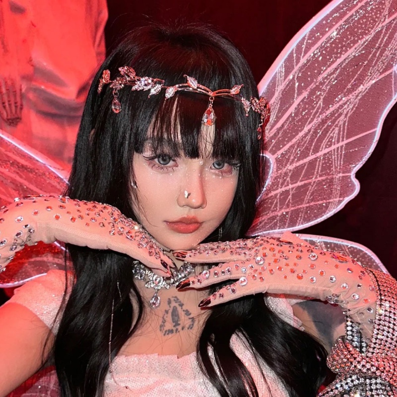 มงกุฎนางฟ้า ประดับพู่เพชร เครื่องประดับผมเจ้าสาว / อะนิเมะคอสเพลย์ เอลฟ์ รัดเกล้า เครื่องประดับผม