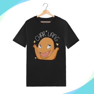 [PRE-ORDER] SSKAIT Printed Charmander Char lang Funny pokemon mood black cotton shirt_07