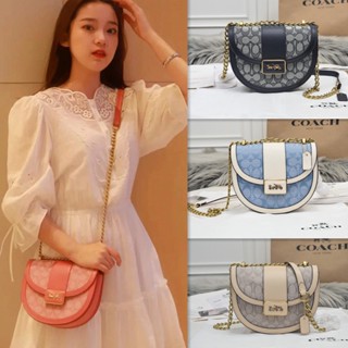 Coach C3921 กระเป๋าสะพายข้าง กระเป๋าผู้หญิง กระเป๋าอาน woman Classic saddle bag shoulder bag crossbody bag