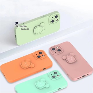 เคสซิลิโคน ทรงสี่เหลี่ยม ลายหมีน่ารัก พร้อมแหวนขาตั้ง สําหรับ Huawei Nova Y70 Plus 9 SE 8 8i 7 Pro SE 5 3i