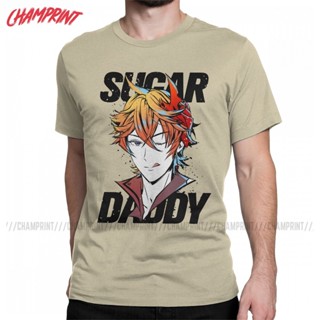 Zhongli Sugar Daddy Genshin Impact T Shirts Mens Cotton Casual T-Shirt O Neck Game Anime Tees Short Sleeve Tops Pl_03