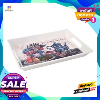 Melamine ถาดเมลามีนทรงเหลี่ยม Kassa Home รุ่น Yl014613 ขนาด 9 นิ้ว ลาย Little Time Ice Teasquare Melamine Tray  Home Mod