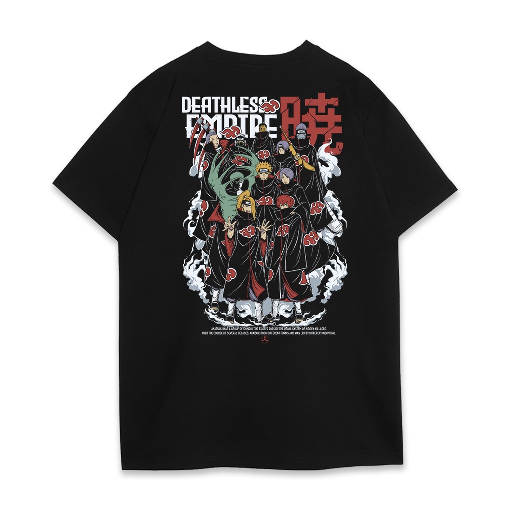 HITAM Deathless T-Shirt | Akatsuki | Black Black | Anime NARUTO SERIES_07