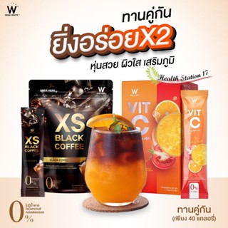 จัดโปรรวม 𝐗𝐒 𝐁𝐋𝐀𝐂𝐊 𝐂𝐎𝐅𝐅𝐄𝐄 &amp; VIT-C  ทานคู่กันยิ่งอร่อยX2 หุ่นปัง ผิวออร่า กาแฟคุมหิว เร่งเบิร์น เร่งเผาผลาญ