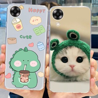 เคสโทรศัพท์ซิลิโคน TPU แบบนิ่ม ลายไดโนเสาร์ และแมวน่ารัก สําหรับ OPPO A17K A17 2022 CPH2471 CPH2477 A17 A 17K 4G