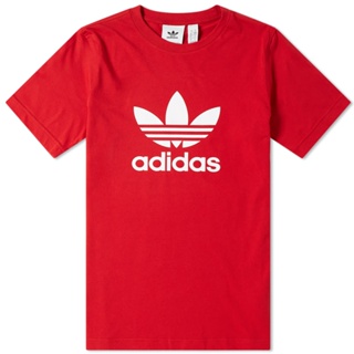 Red Adidas Logo Ink Plastisol Cotton 24s Tshirt M L for Men_11