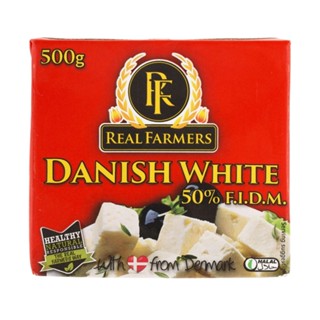 เรียลฟาร์มเมอร์ เดนิชไวท์ชีส นำเข้าจากเดนมาร์ก 500 กรัม - Danish White Cheese 500g Real Farmers brand from Denmark