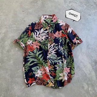 เสื้อเชิ้ตฮาวาย เสื้อHawaiiสไตล์เกาหลี เสื้อเชิ้ตแขนสั้นไซส์ใหญ่ ใส่ได้ทั้งชาย-หญิง Hawaii รุ่น 8970