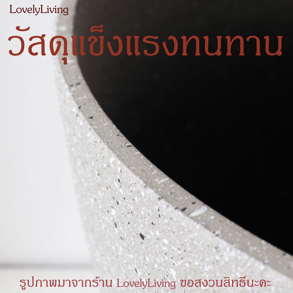 กระถางพลาสติกทรงไข่ขนาด 18 นิ้ว งานผิวภายนอกพ่นทรายซิลิก้า สำหรับต้นไม้ขนาดใหญ่ - รูปที่ 4