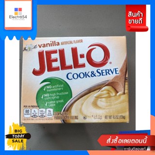 ขนม Jell-o Cook&amp;Serve Pudding Vanilla สำหรับทำขนมพุดดิ้ง  130gJell-o Cook&amp;Serve Pudding Vanilla for making pu