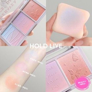 Hold LIVE Secret Garden อายแชโดว์บลัชออน สามสี สีฟ้าธรรมชาติ HL461